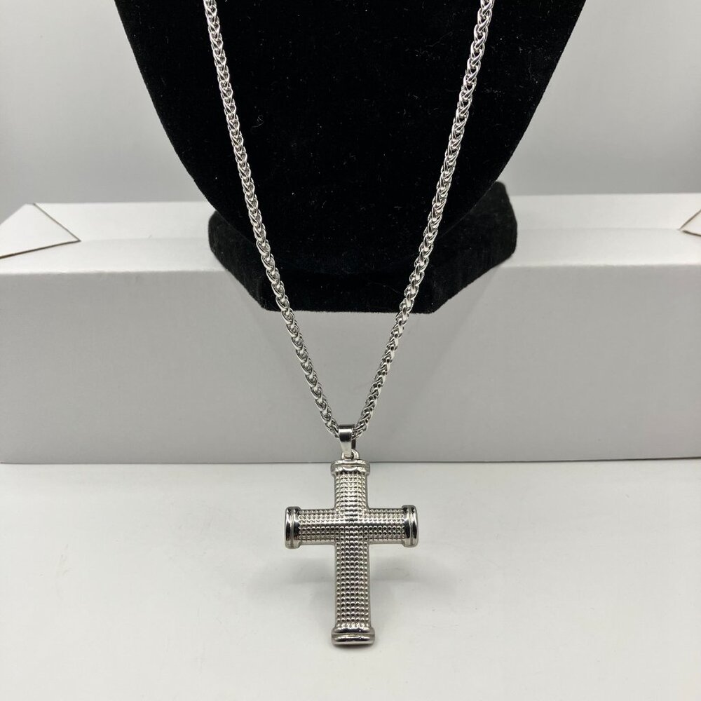 Stainless Steel Cross Pendant Necklace Chunky Chain Brand NEW U Pick Chain